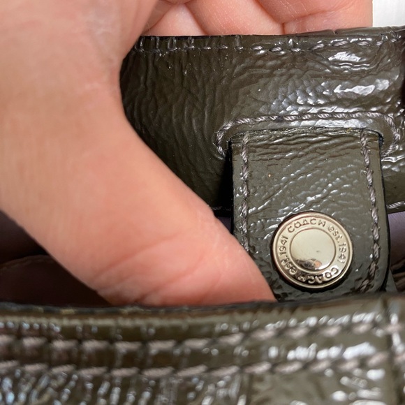 COACH Dark Gray Alexandra Patent Leather Tote Bag 16231 🩶✨ - Picture 12 of 16